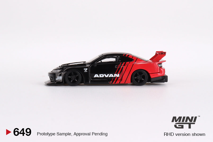 Mini GT Nissan Silvia S15 LB-Super Silhouette HKS Advan Liberty Walk 1:64 Car AU
