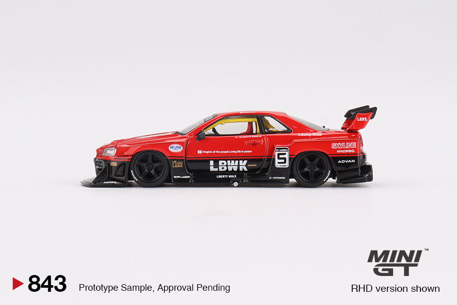 Mini GT Nissan Skyline LB-ER34 Super Silhouette Red Black GTR 1:64 Diecast Car
