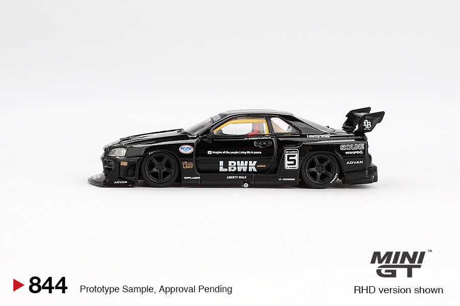 Mini GT Nissan Skyline LB-ER34 Super Silhouette Black R34 GTR 1:64 Diecast Car