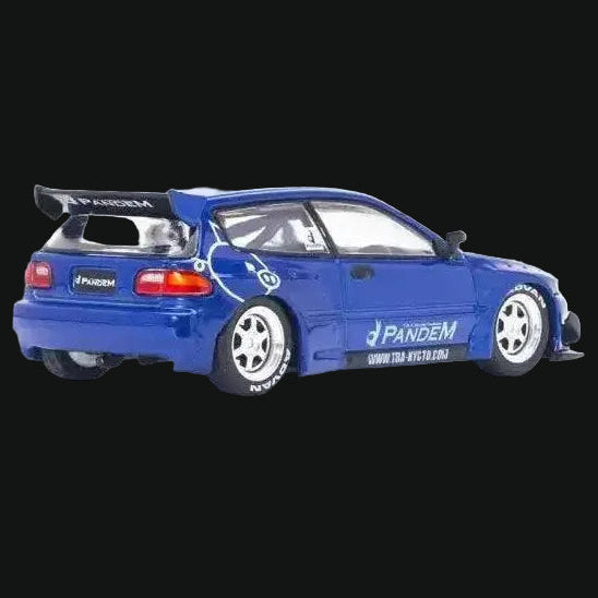 POP Race Honda Civic EG6 Pandem Widebody Metallic Blue 1:64 Diecast Model Car